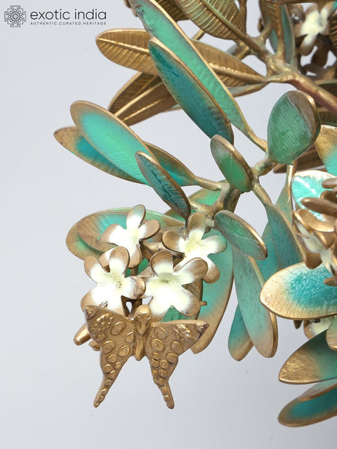 32" Large Colourful Brass Tree With Butterflies