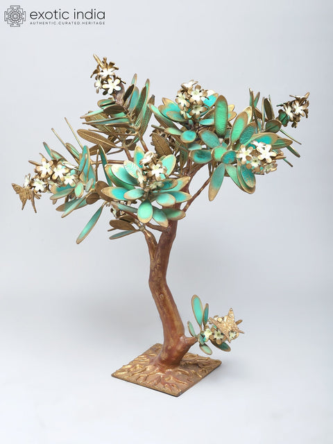 32" Large Colourful Brass Tree With Butterflies