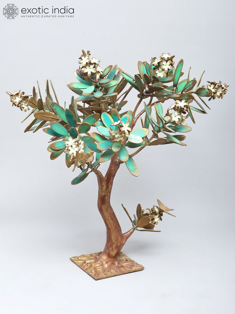32" Large Colourful Brass Tree With Butterflies