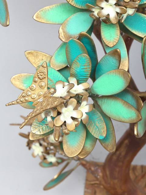 32" Large Colourful Brass Tree With Butterflies