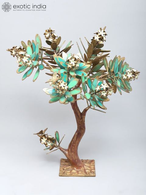 32" Large Colourful Brass Tree With Butterflies
