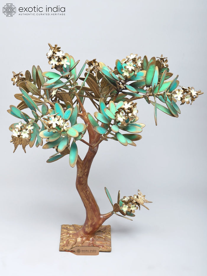 32" Large Colourful Brass Tree With Butterflies