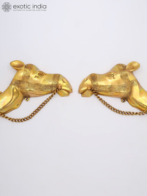 14" Pair of Wall Hanging Camels | Decorative Statues