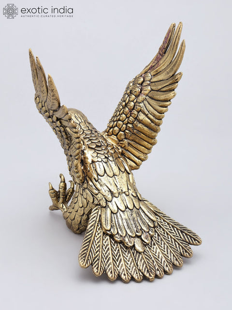 6'' Premium Brass Eagle Figurine | Superfine Finish Home Decor Statue