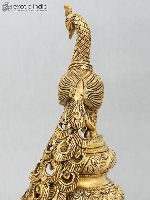 20'' Elegant Pair of Decorative Peacocks | Home Decor | Brass Statues