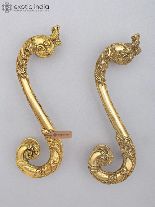 8" Pair of Designer Brass Door Handles
