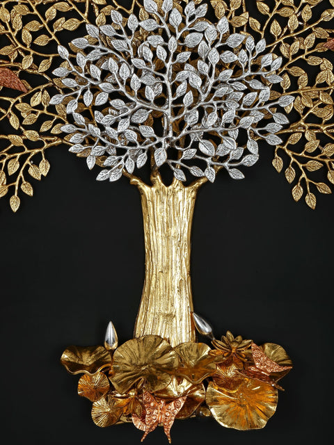 36" Large Brass Tree of Life with Perching Birds | Wall Hanging | Home Decor