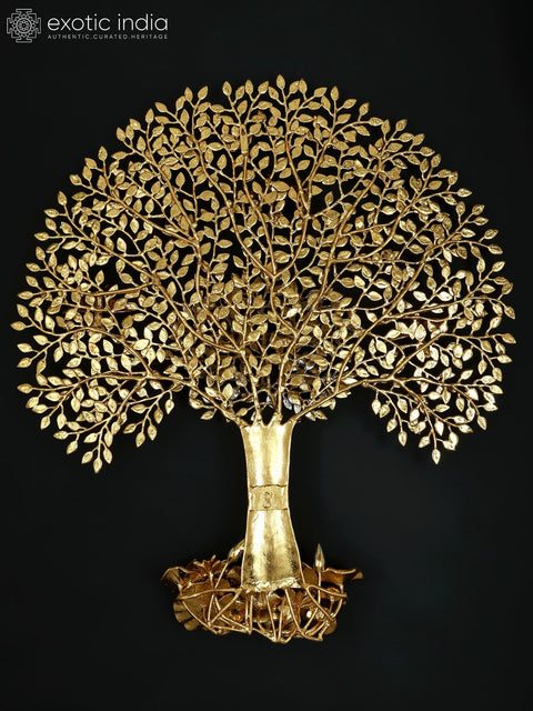 36" Large Brass Tree of Life with Perching Birds | Wall Hanging | Home Decor