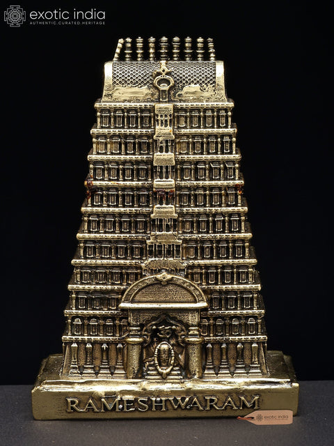 4'' Small Superfine Rameshwaram Temple | Brass Statue
