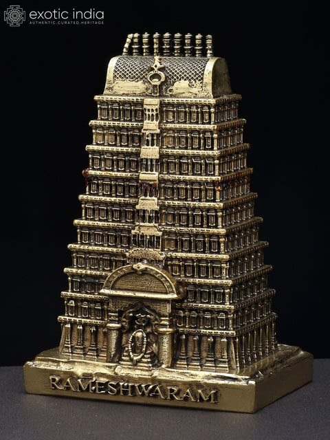 4'' Small Superfine Rameshwaram Temple | Brass Statue