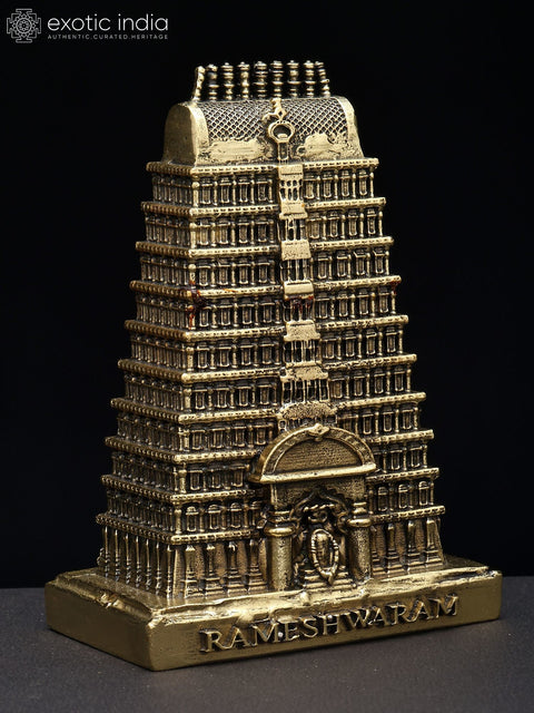 4'' Small Superfine Rameshwaram Temple | Brass Statue