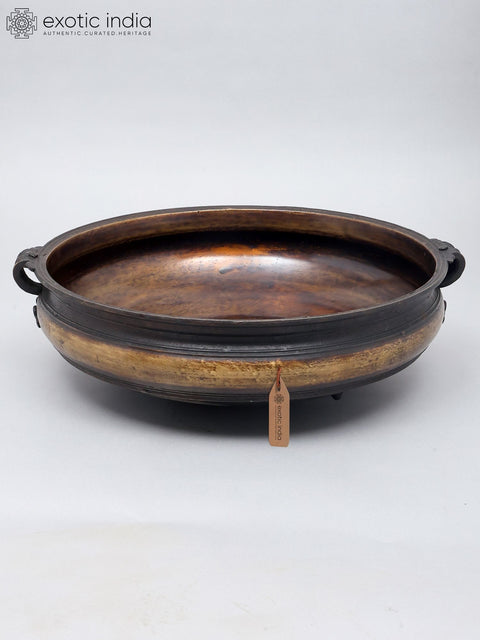 25'' Traditional Brass Urli | Decorative Floating Flower Water Bowl for Home Decor