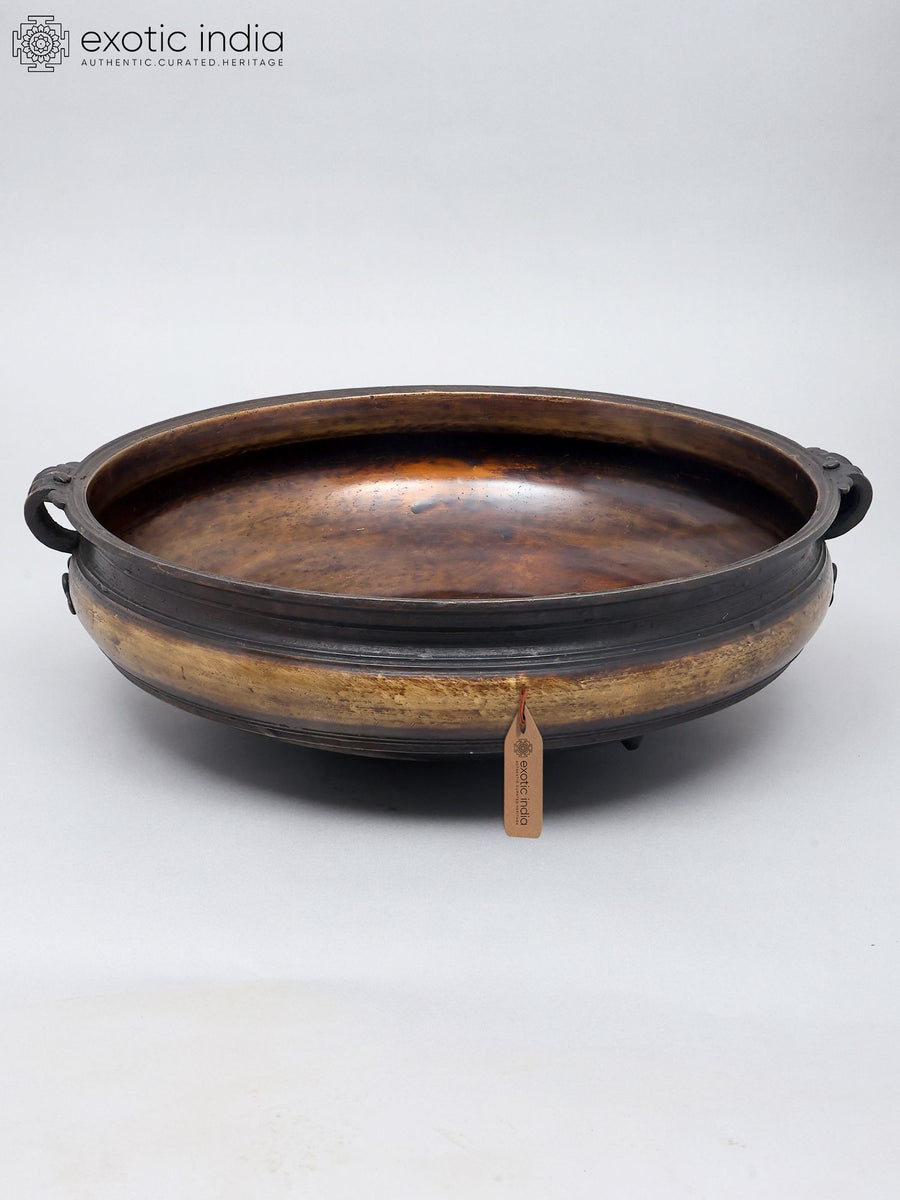 25" Brass Urli Decorative Floating Flower Bowl for Home