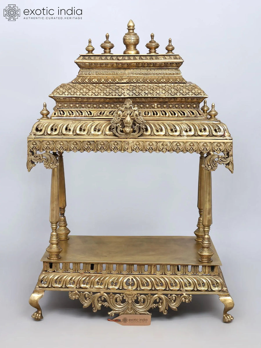 50" Large Brass Puja Temple Handmade Home Shrine