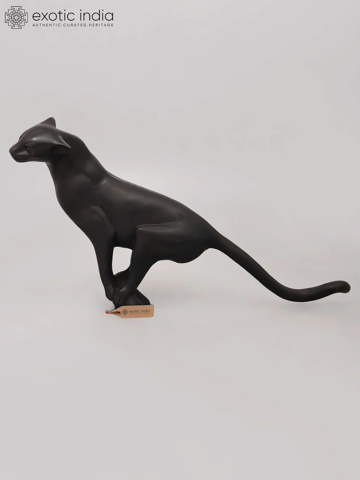 24" Elegant Black Egyptian Cat | Brass Statue | Home Decor