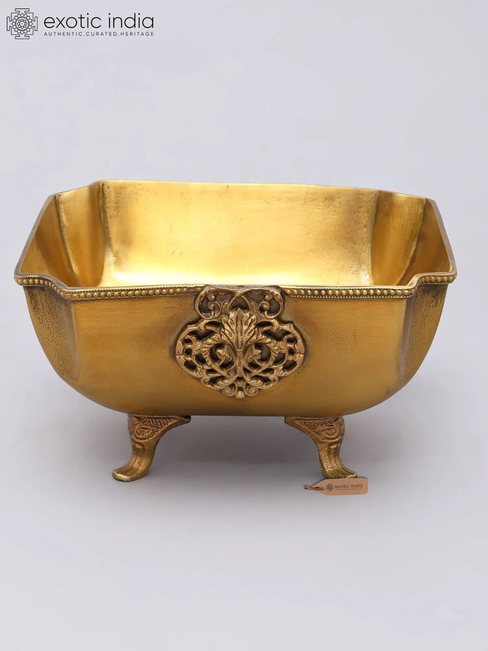 6" Designer Brass Serving Bowl for Home Decor
