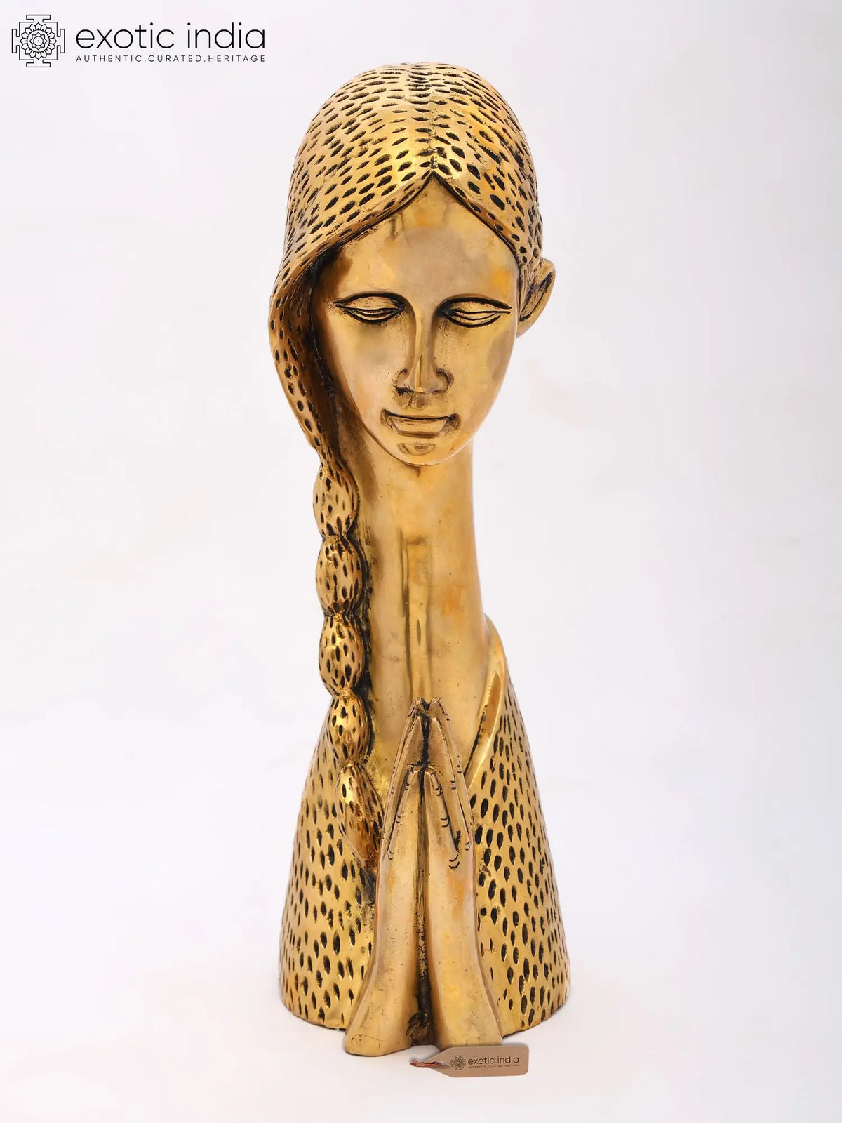 13'' Decorative Welcome/Namaste Lady Showpiece | Home Decor | Brass Statue