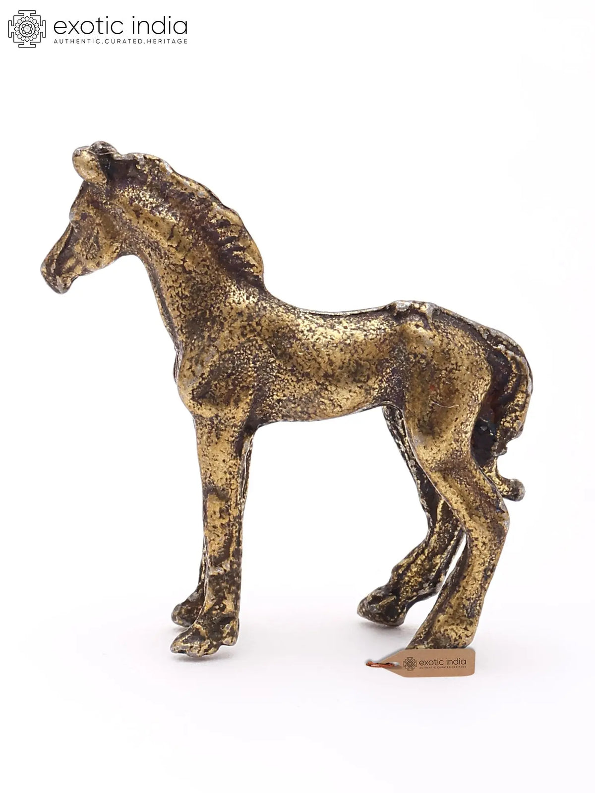 Miniature Horse Figurine | Decorative Brass Statue