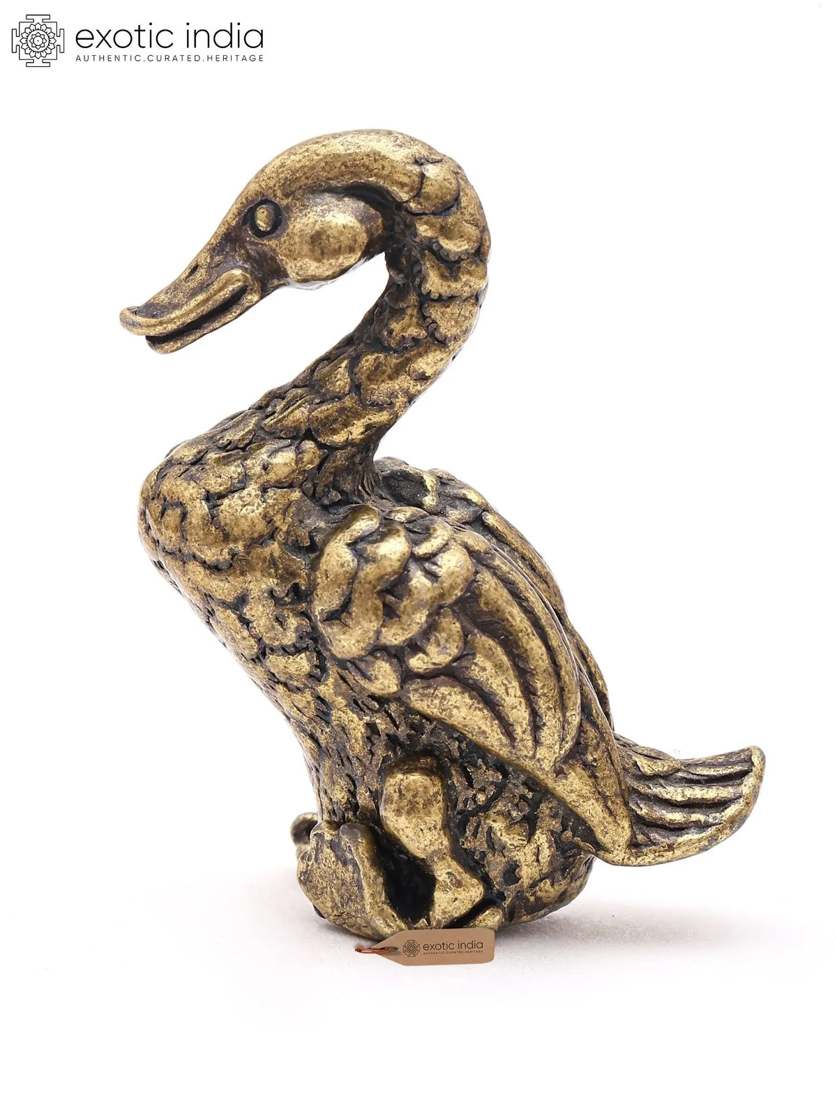 1" Small Tabletop Duck Figurine | Brass Statue