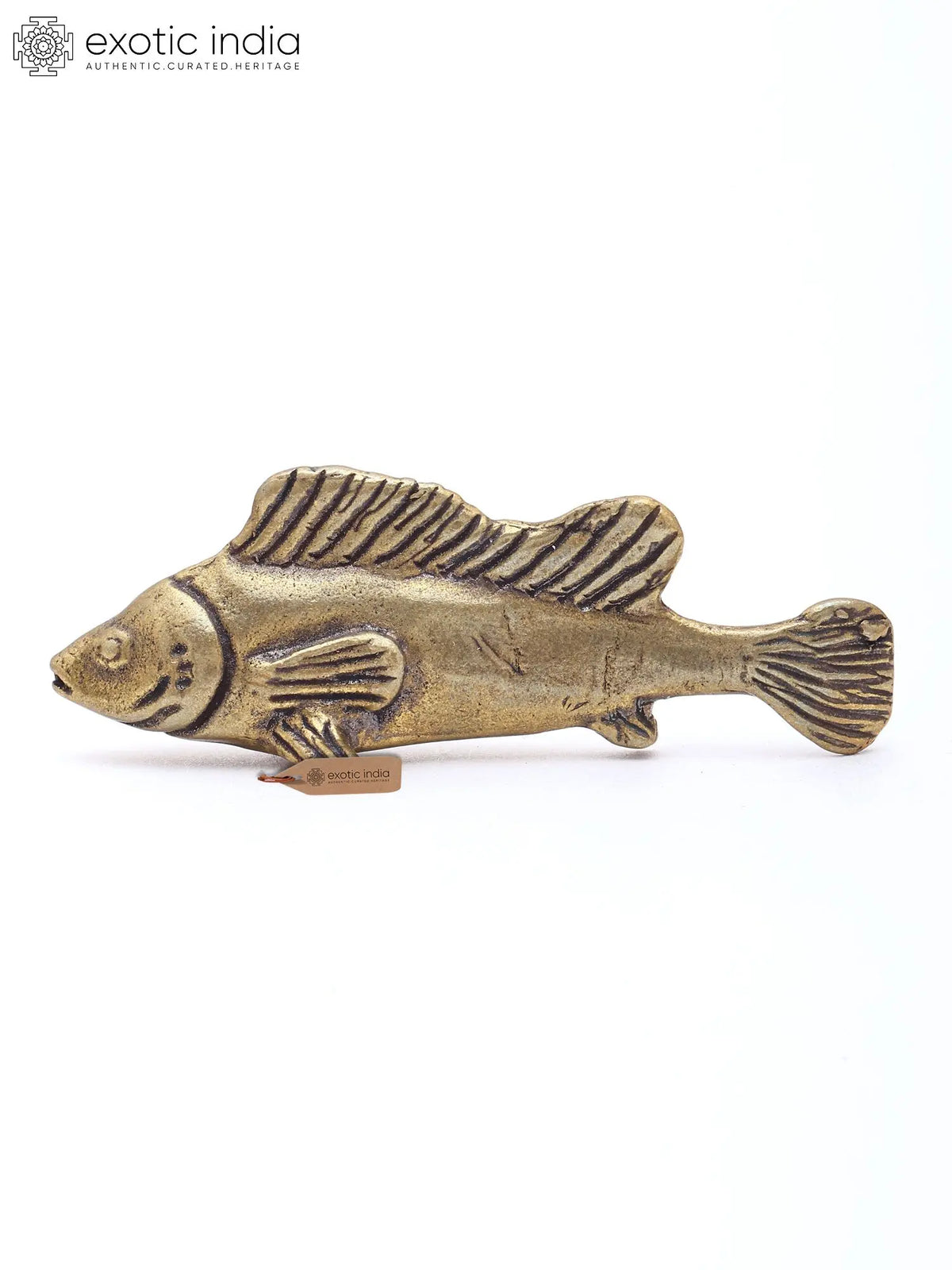 2" Small Brass Fish Figurine | Decorative Tabletop Statue