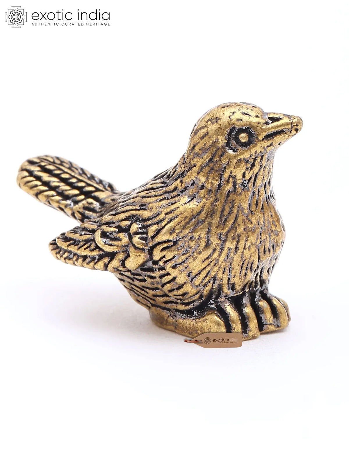1" Miniature Brass Bird Figurine | Decorative Brass Statue