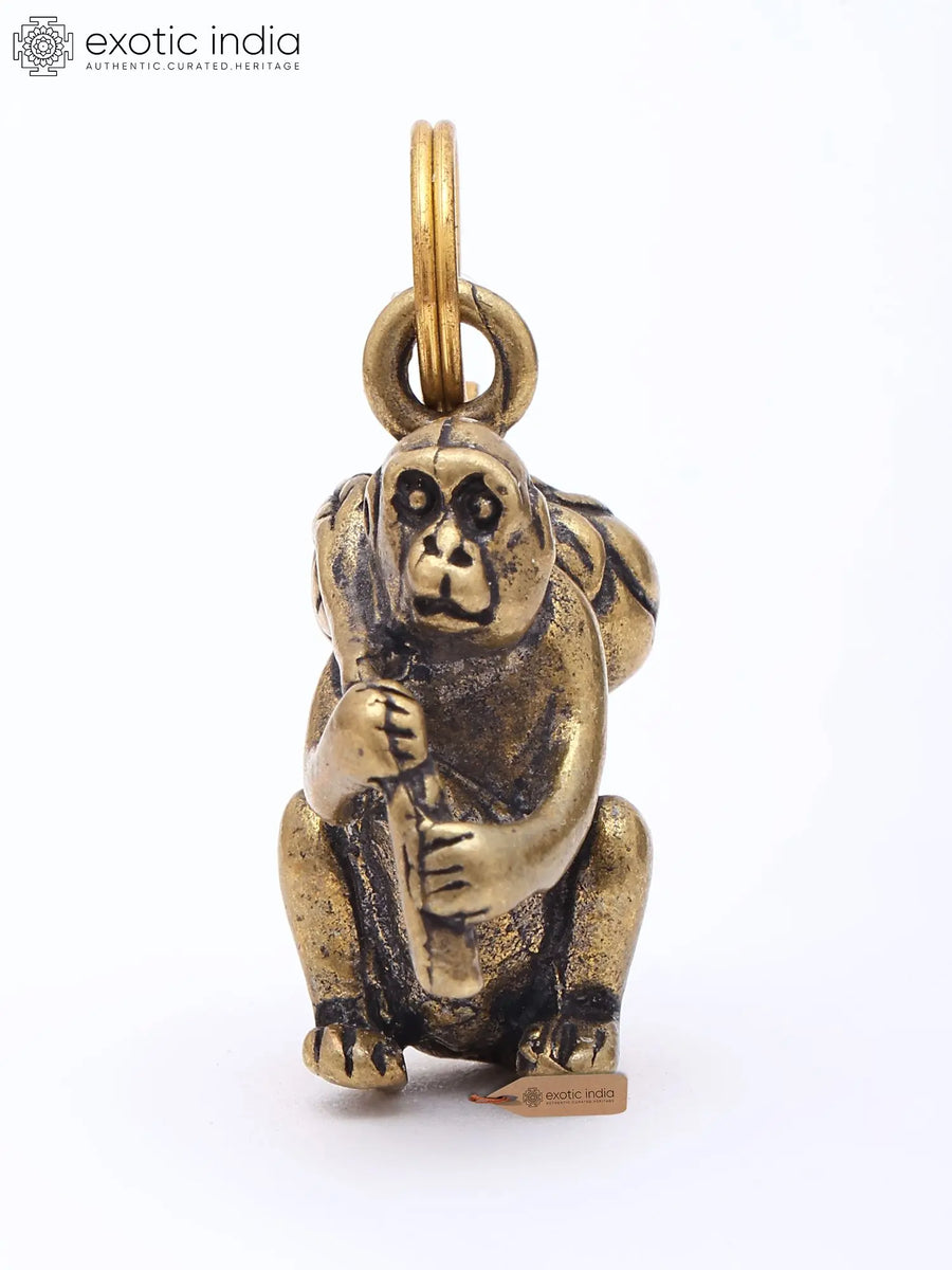 1" Small Brass Monkey Handmade Keychain Idol