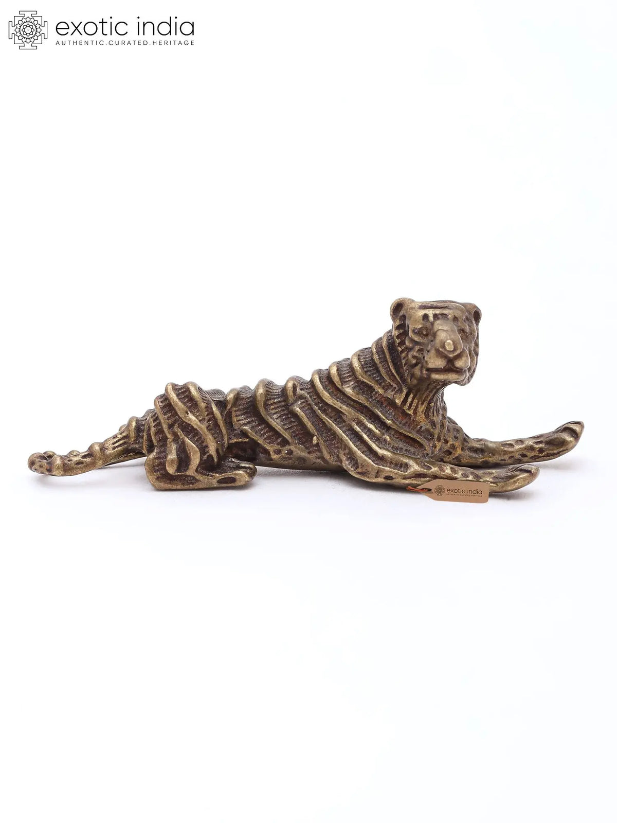 2" Small Tiger Figurine | Brass Tabletop Statue