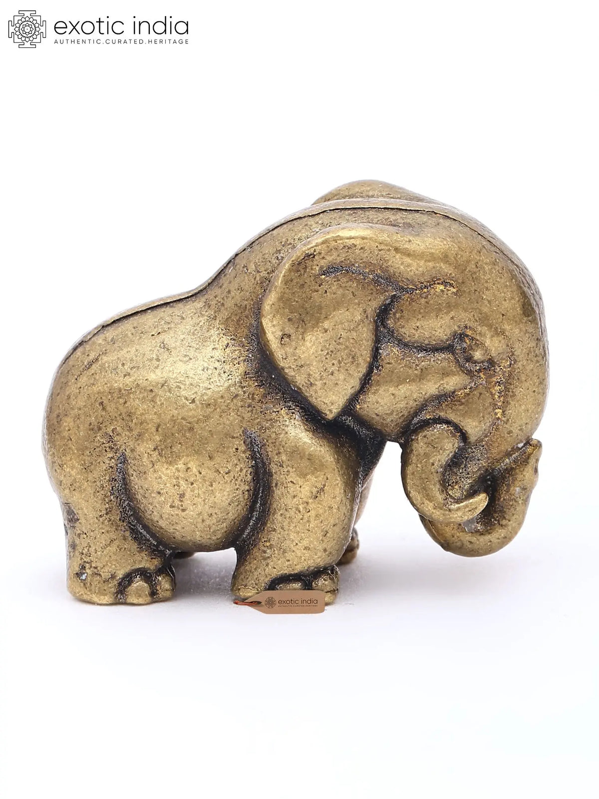1" Miniature Cute Elephant Figurine | Decorative Brass Statue
