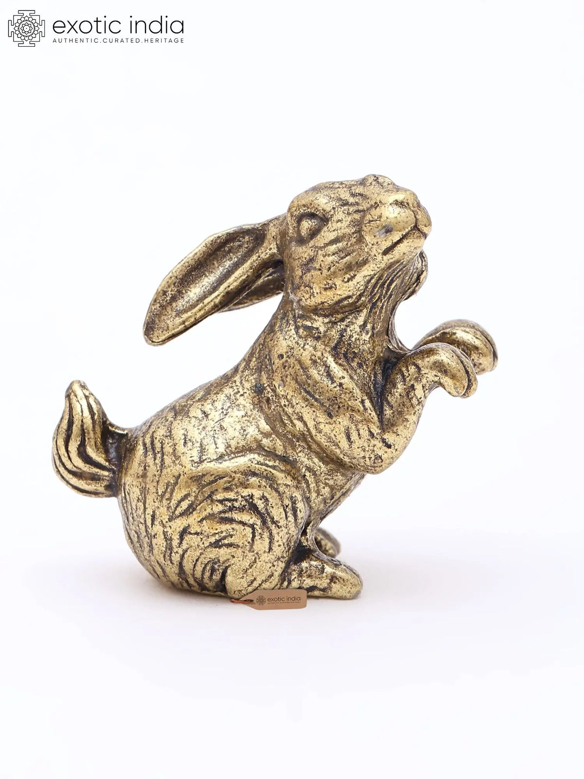 1" Small Cute Rabbit Figurine | Decorative Brass Statue