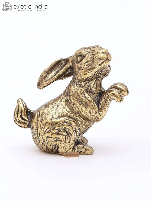 1" Small Cute Rabbit Handmade Brass Figurine