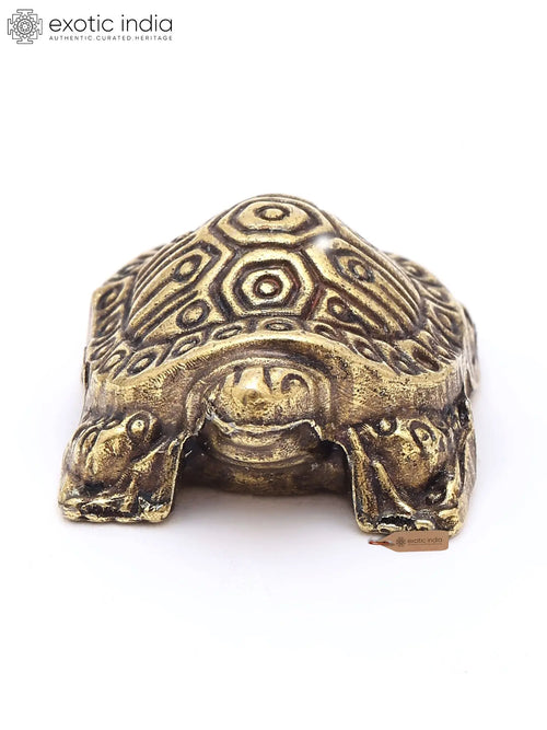 1" Small Tortoise Brass Statue for Home Decor