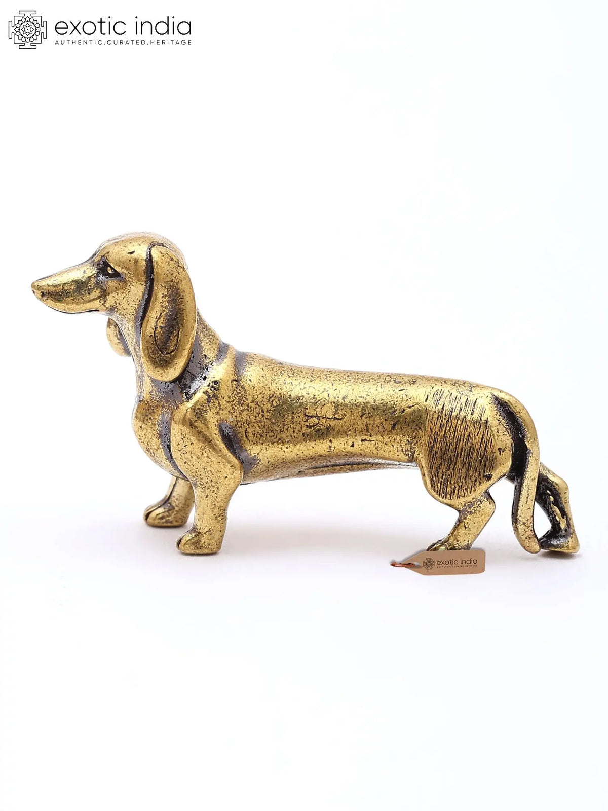 Miniature Dachshund Figurine | Decorative Brass Statue