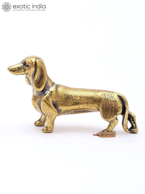 Miniature Dachshund Brass Statue for Home Decor