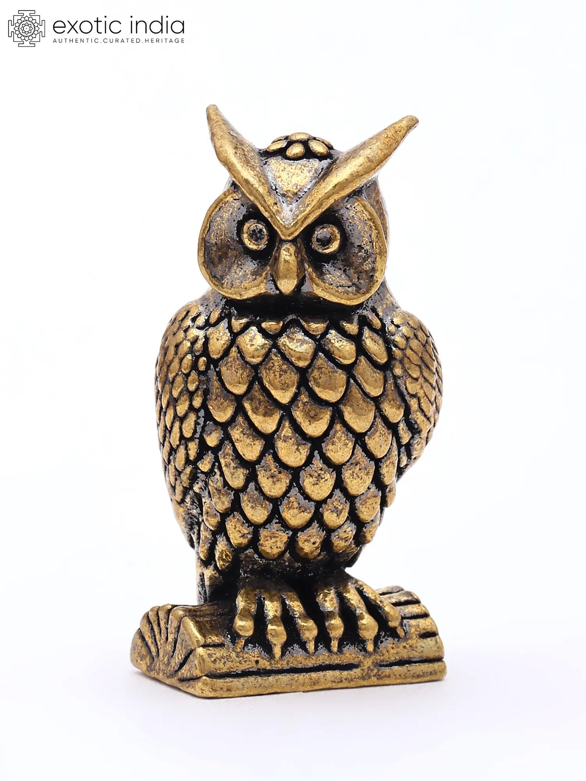 1" Small Brass Owl Figurine | Decorative Brass Statue