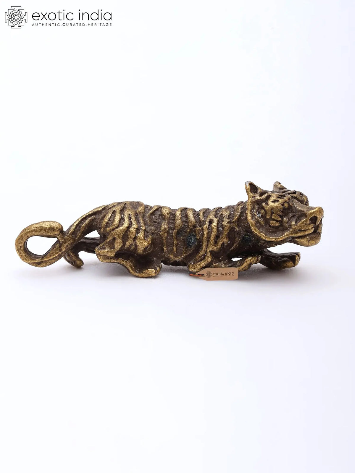 1" Miniature Tiger Figurine | Table Decor | Brass Statue