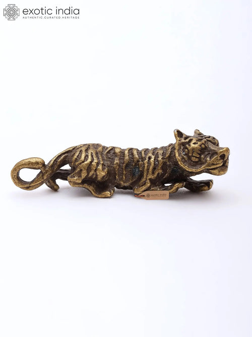 1" Miniature Tiger Brass Statue for Home Decor