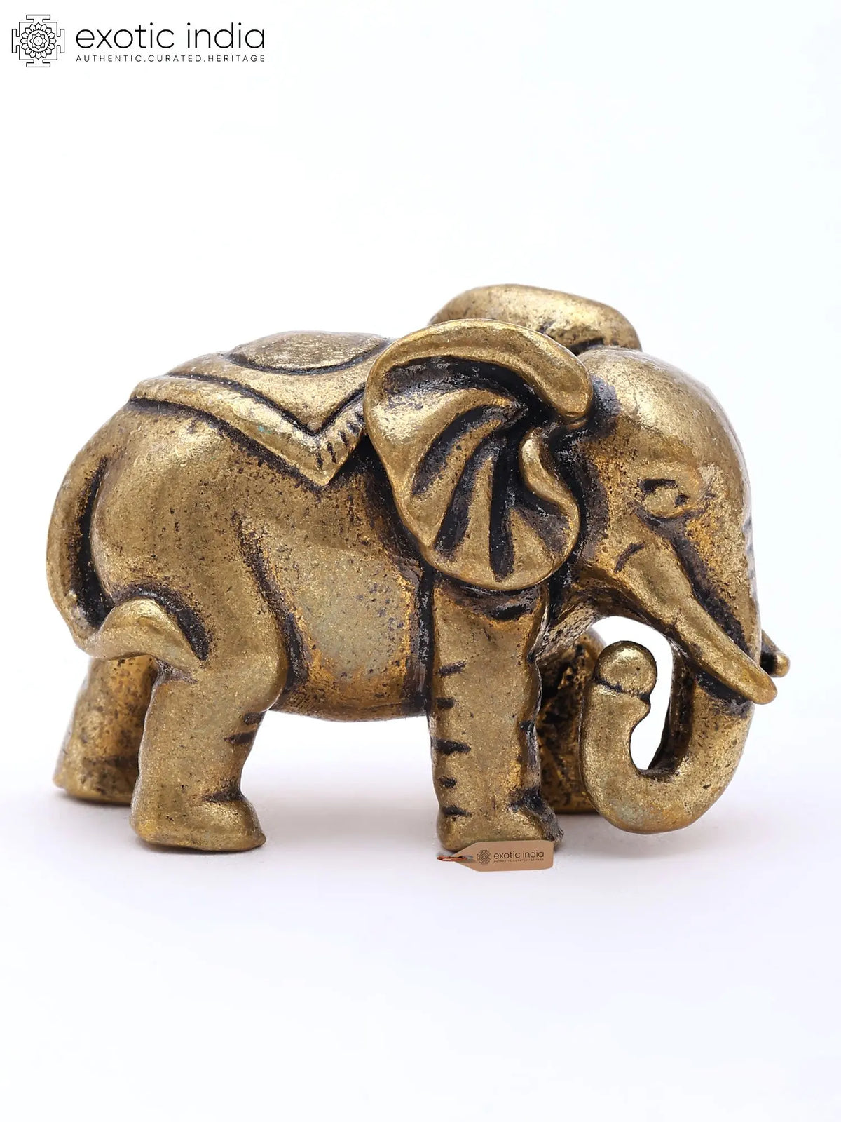 1" Miniature Elephant Figurine | Decorative Brass Statue