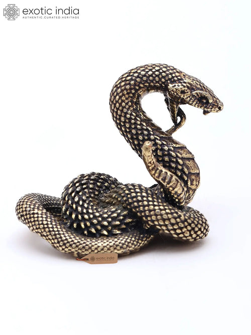 1" Miniature Brass Snake Statue Decorative Handmade