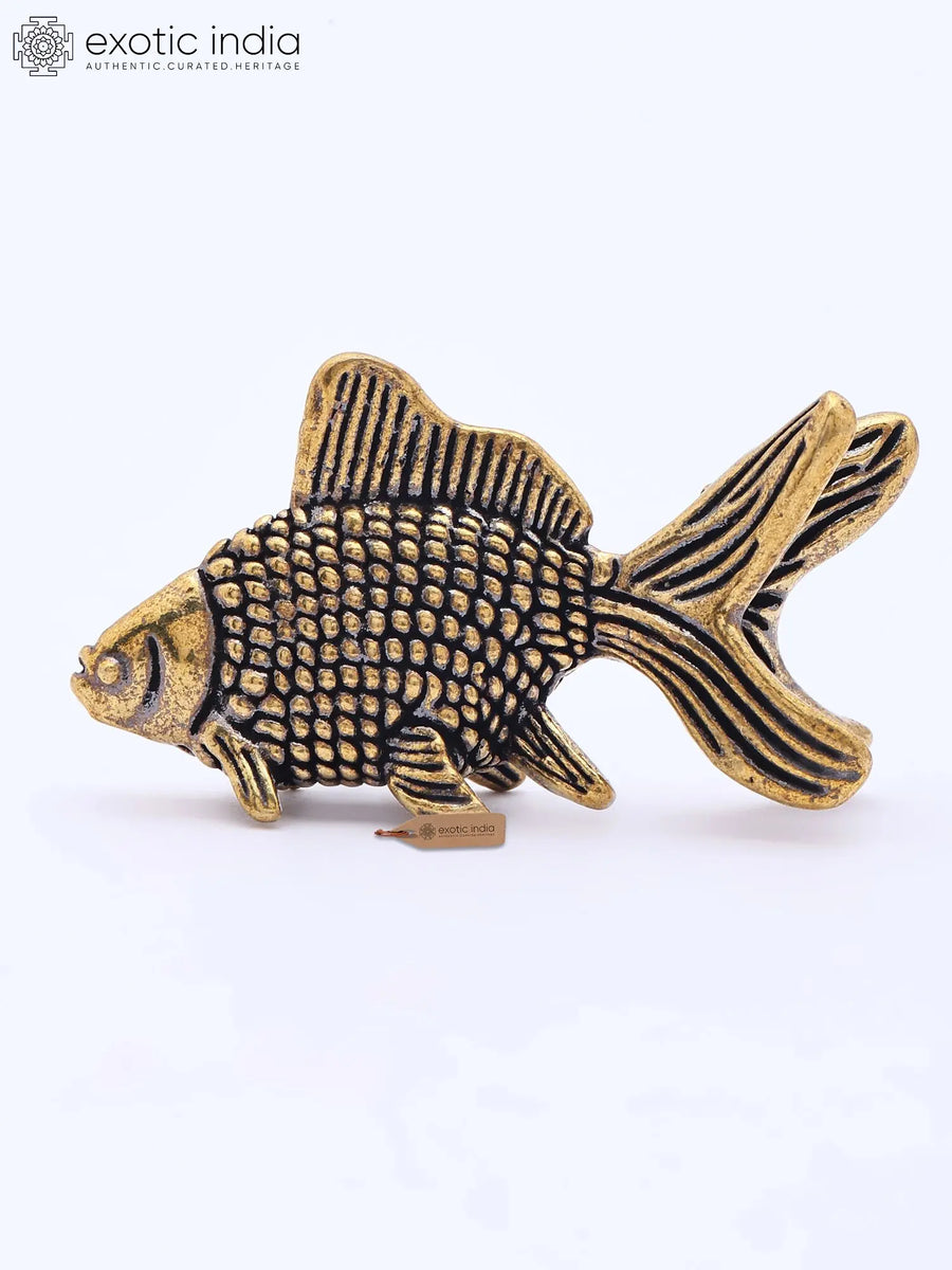 1" Miniature Fish Brass Statue for Home Decor