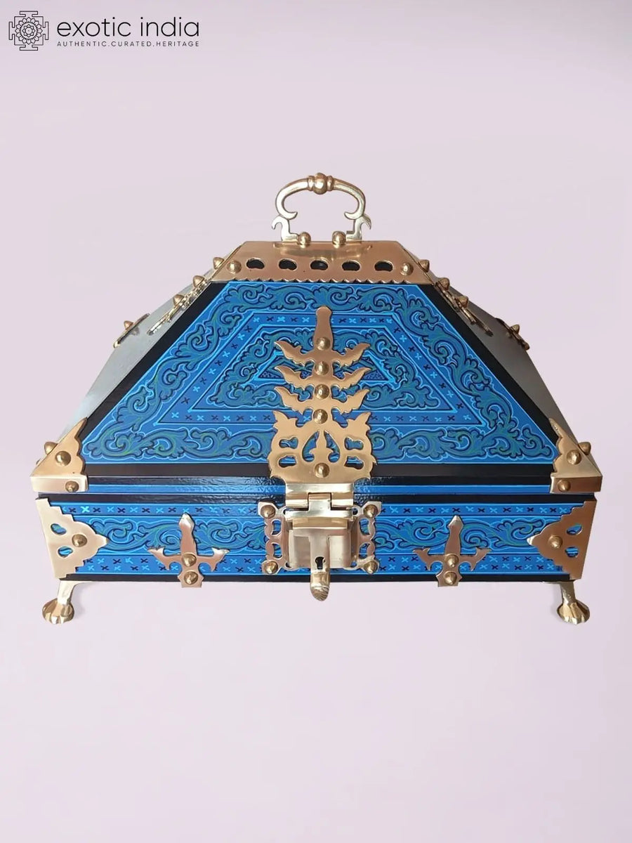 13" Handcrafted Wooden Nettur Petti Jewellery Box for Home Decor