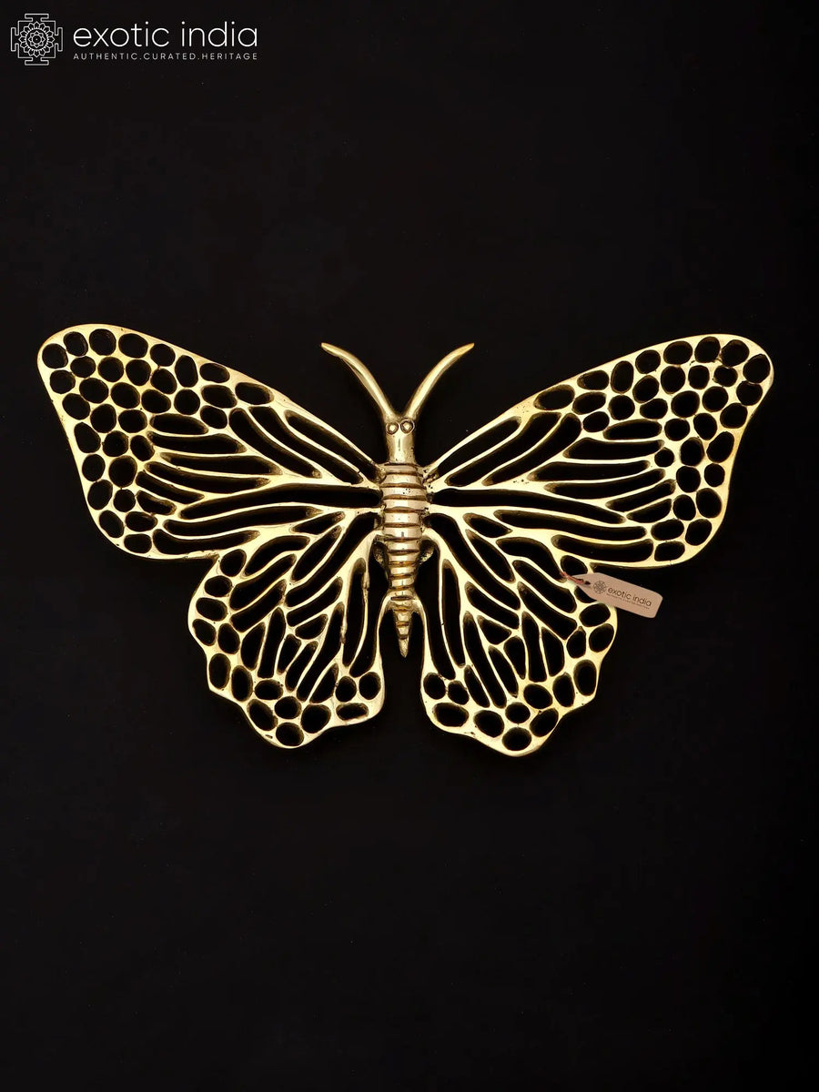 10" Decorative Brass Butterfly Wall Hanging