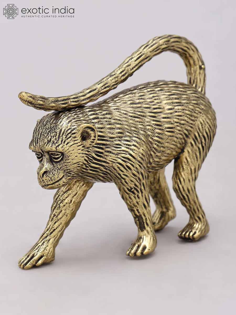 3" Handmade Brass Monkey Idol for Home Decor