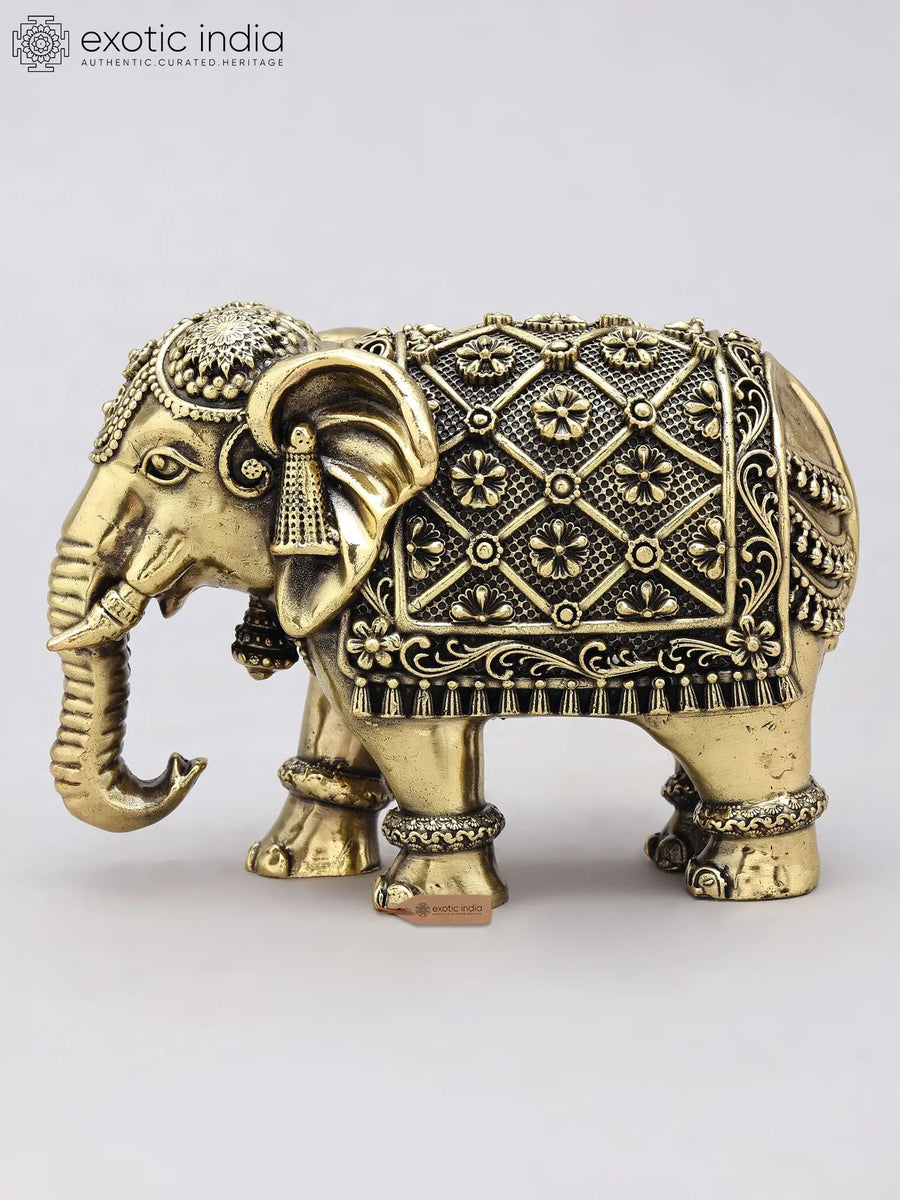 3" Small Brass Elephant Figurine for Home Decor