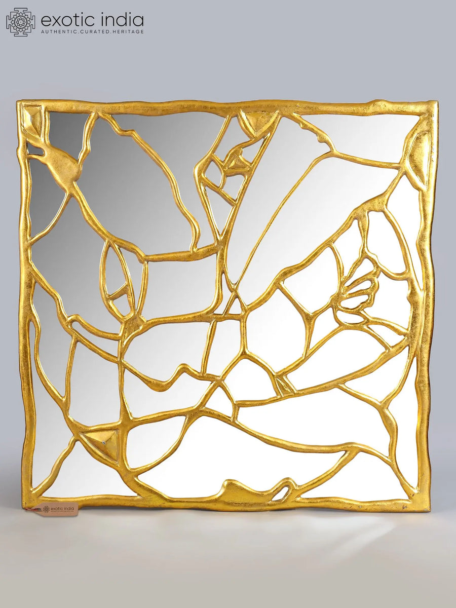 48" Handcrafted Brass Wall Mirror for Modern Home Decor