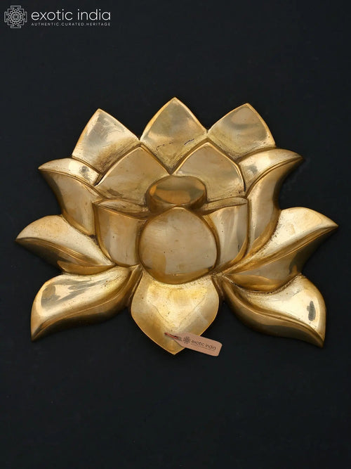 7" Brass Lotus Wall Hanging for Home Decor