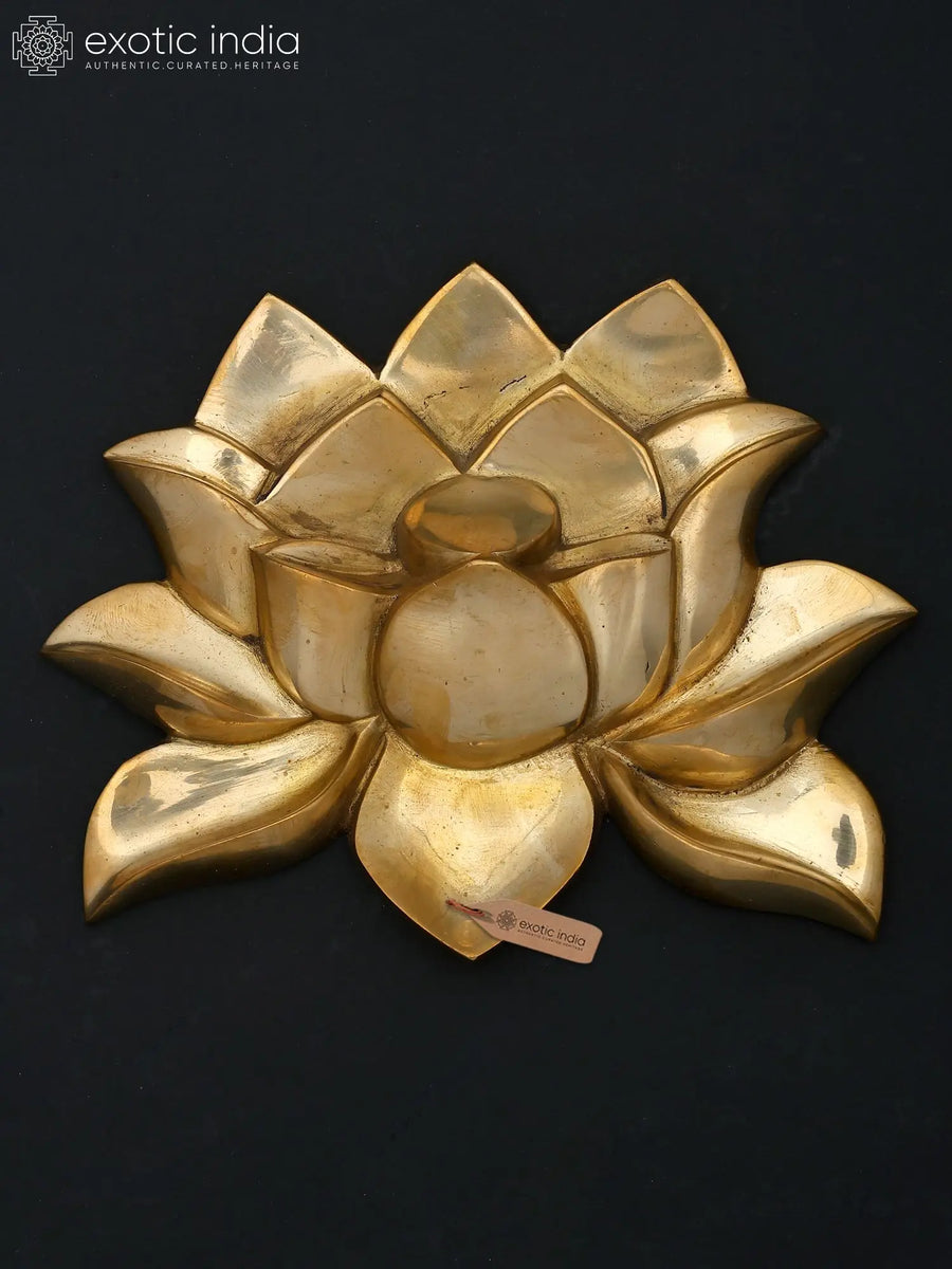 7" Brass Lotus Wall Hanging for Home Decor