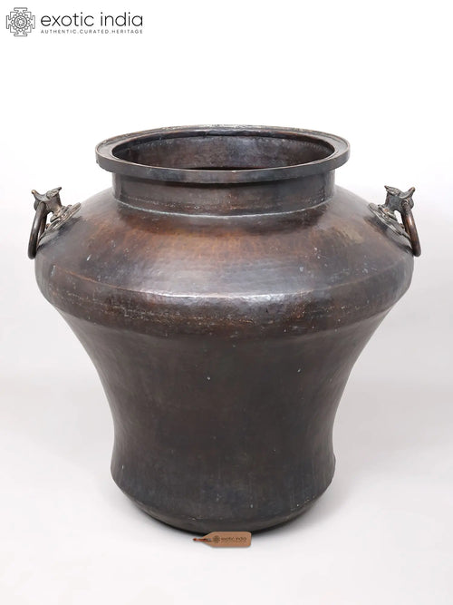 36" Large Handcrafted Brass Planter Vessel Indian Home Decor