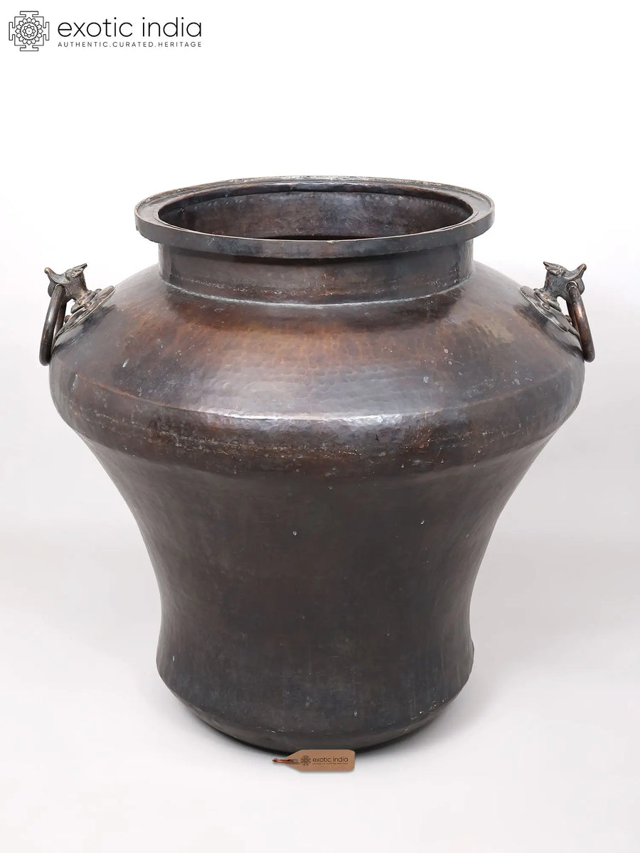 36" Large Handcrafted Brass Planter Vessel Indian Home Decor