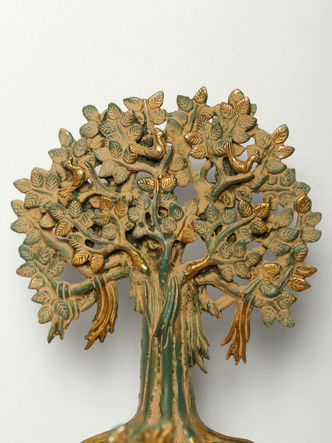 15" Bodhi Tree Design Urli | Decorative Brass Bowl | Housewarming Gift