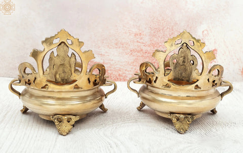 Ganesha Lakshmi Urli (pair)